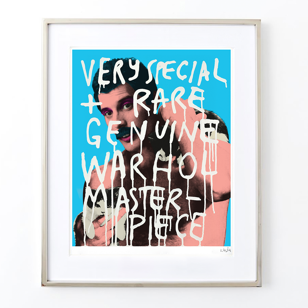 Very Special + Rare Genuine Warhol Masterpiece (Freddie Mercury with Kittens)